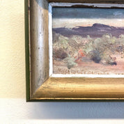 Framed Art, Vintage Art, Oil Painting, Vintage Painting, Scenic Painting, Gold, Green, Desert Painting, Landscape Art, Small Painting,
