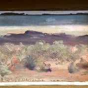 Framed Art, Vintage Art, Oil Painting, Vintage Painting, Scenic Painting, Gold, Green, Desert Painting, Landscape Art, Small Painting,