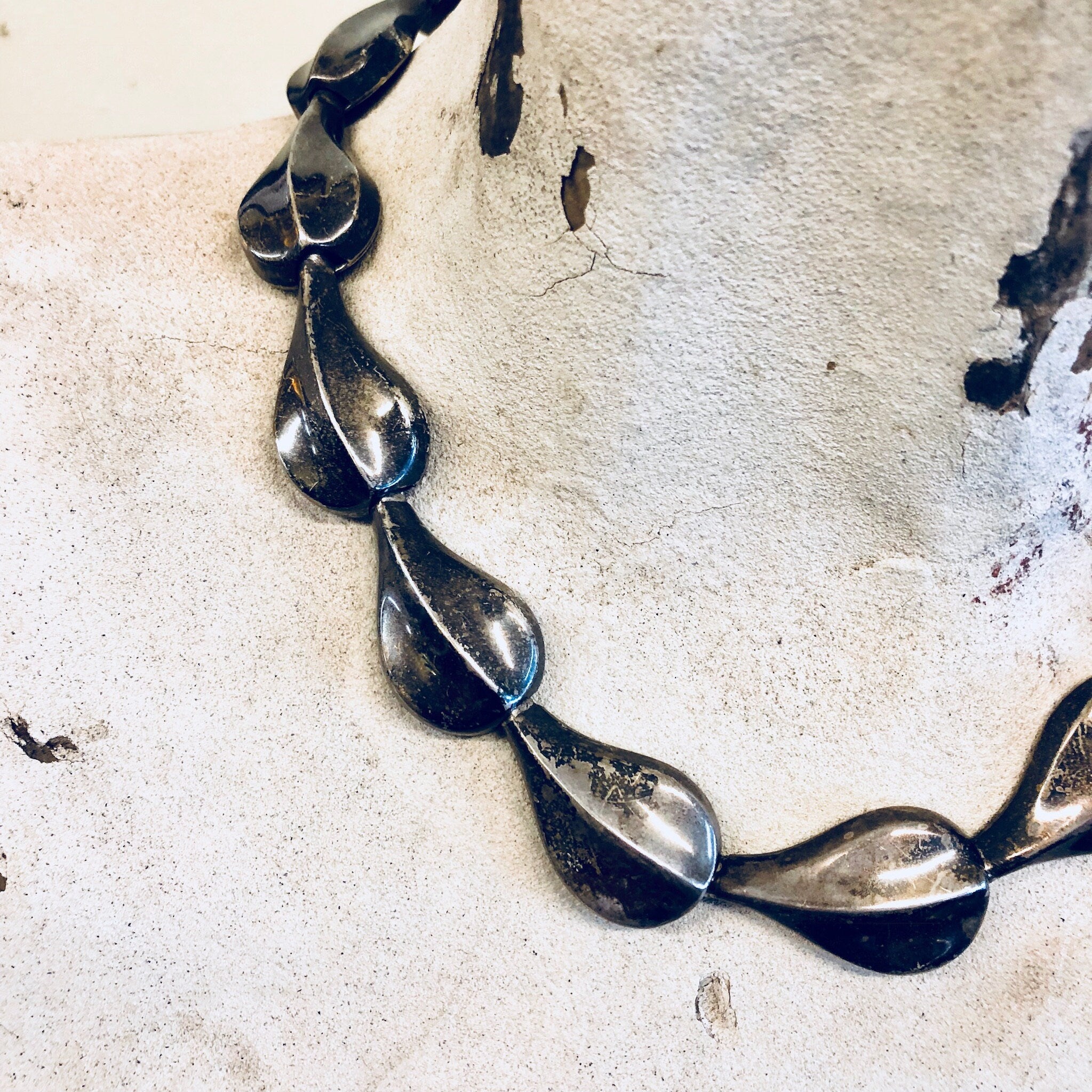 Vintage Silver Necklace, Sterling Silver, Vintage Jewelry, Silver Necklace, Silver Choker, Statement Jewelry, Large Necklace, Made in Mexico
