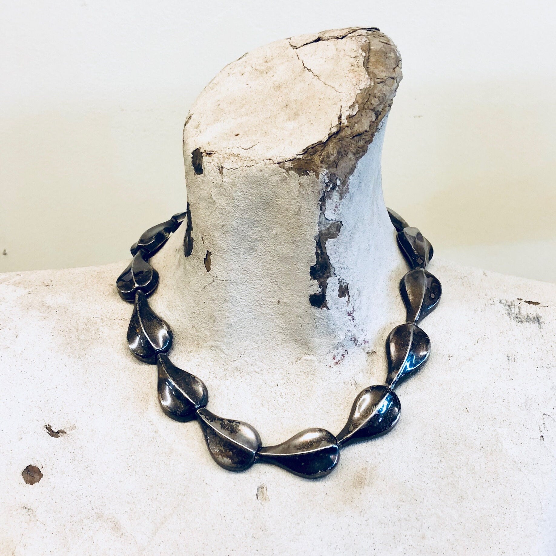 Vintage Silver Necklace, Sterling Silver, Vintage Jewelry, Silver Necklace, Silver Choker, Statement Jewelry, Large Necklace, Made in Mexico