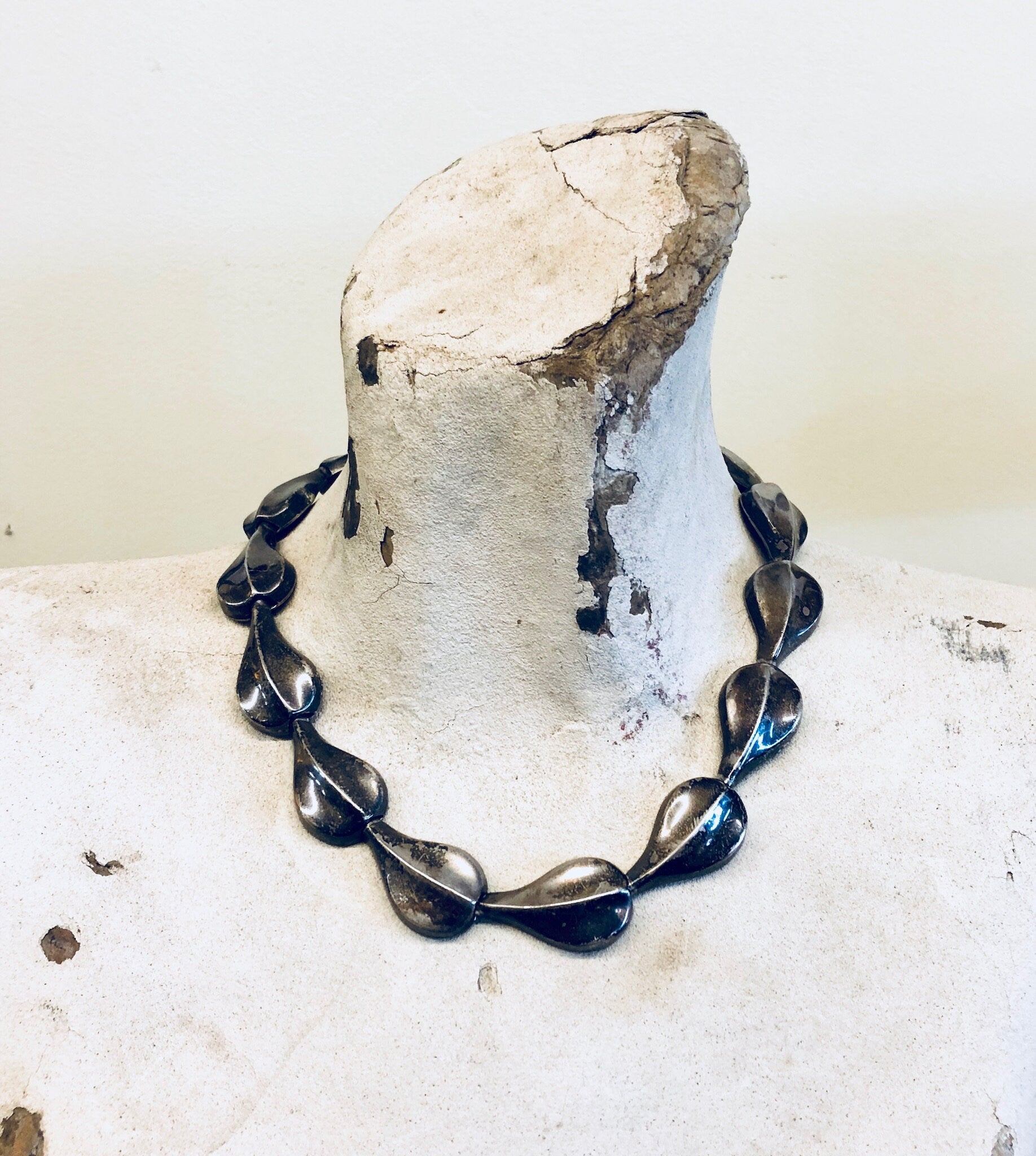 Vintage Silver Necklace, Sterling Silver, Vintage Jewelry, Silver Necklace, Silver Choker, Statement Jewelry, Large Necklace, Made in Mexico