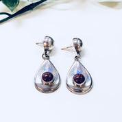Vintage Silver Earrings, Sterling Silver, Vintage Jewelry, Carnelian Earrings, Red Stone, Dangle Earrings, Drop Earrings, Teardrop Earrings