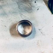 Vintage Silver Ring, Sterling Silver, Abalone Ring, Vintage Jewelry, Abalone and Silver, Shell Jewelry, Large Ring, Thumb Ring, Blue, Purple