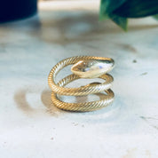 Vintage Gold Ring, Snake Ring, Gold Snake, 14 Karat Gold, 14K Gold, Yellow Gold, Spiral Snake Ring, Boho Snake Ring, Bohemian Style, Midi
