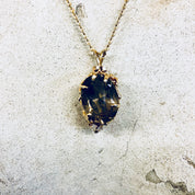 Vintage Gold Pendant, Smoky Quartz, 14 Karat Gold, 14K Gold, Yellow Gold, Quartz Jewelry, Vintage Jewelry, Vintage Necklace, Diamond, Gold