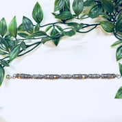 Vintage Silver Bracelet, Link Bracelet, Sterling Silver, Vintage Jewelry, Gold Jewelry, 925, Anniversary Gift, Silver and Gold, Inlay