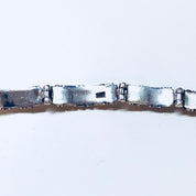 Vintage Silver Bracelet, Link Bracelet, Sterling Silver, Vintage Jewelry, Gold Jewelry, 925, Anniversary Gift, Silver and Gold, Inlay