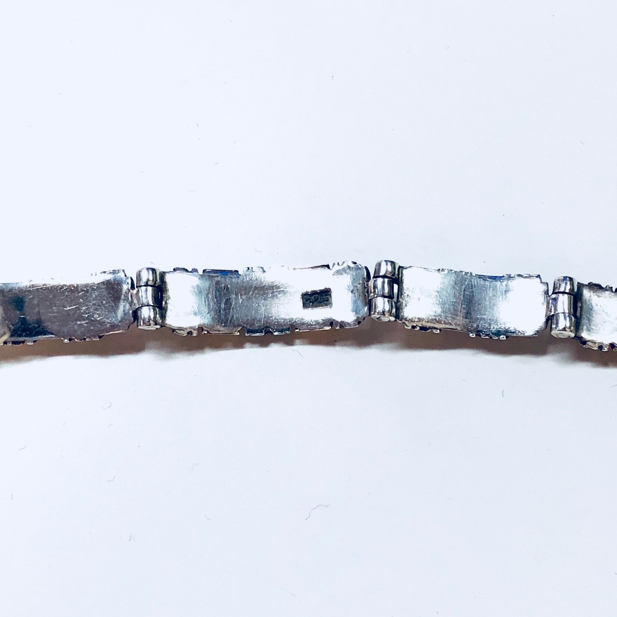 Vintage Silver Bracelet, Link Bracelet, Sterling Silver, Vintage Jewelry, Gold Jewelry, 925, Anniversary Gift, Silver and Gold, Inlay