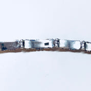 Vintage Silver Bracelet, Link Bracelet, Sterling Silver, Vintage Jewelry, Gold Jewelry, 925, Anniversary Gift, Silver and Gold, Inlay