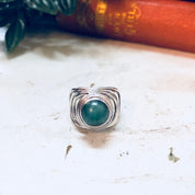 Vintage Silver Ring, Aventurine Ring, Green Aventurine, Sterling Silver, Vintage Jewelry, Green Ring, Engagement Ring, Promise Ring, Green