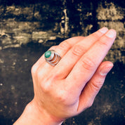 Vintage Silver Ring, Aventurine Ring, Green Aventurine, Sterling Silver, Vintage Jewelry, Green Ring, Engagement Ring, Promise Ring, Green