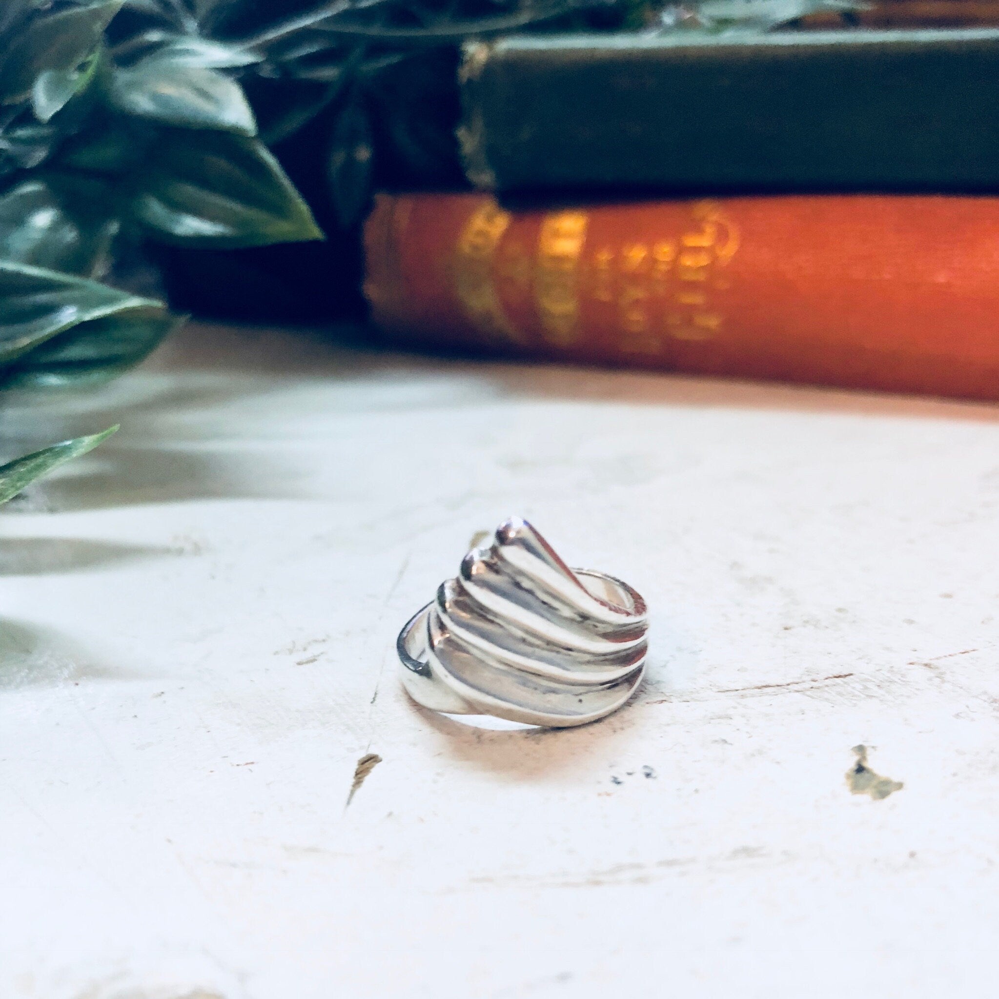 Vintage Silver Ring, Minimal Ring, Sterling Silver, Vintage Jewelry, Triangle, Wave Ring, Modernist, Statement Jewelry, Boho, Bohemian,