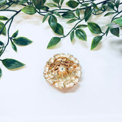 Vintage Broch, Flower Brooch, Pin, Vintage Jewelry, Gold Toned Jewelry, Orange Flower, Floral Jewelry, Patina, Round, Gold and Orange