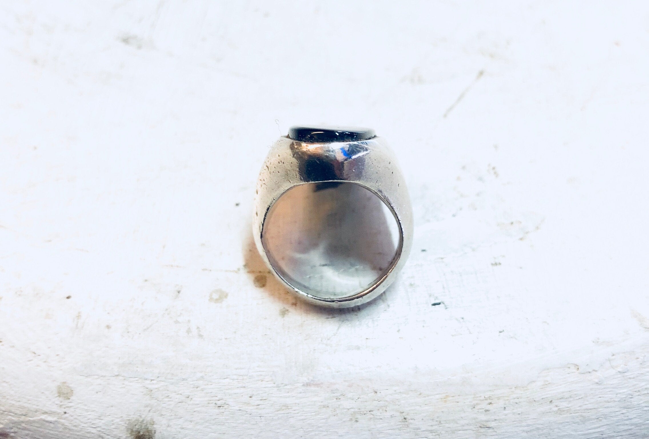 Vintage Silver Ring, Sterling Silver, Vintage Jewelry, Black Onyx, Onyx Jewelry, Black Ring, Statement Jewelry, Cocktail Ring, Long Ring