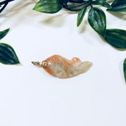 Vintage Pendant, Fish Pendant, Stone Jewelry, Fish Jewelry, Aquatic, Ocean, Orange, Green, Jade, Multicolor Jade, Orange, Necklace, Fish