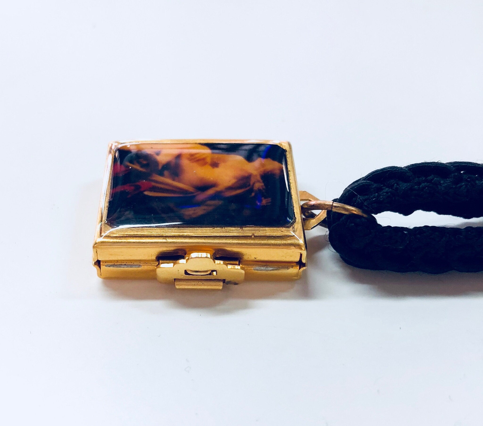 Vintage Choker, Braided Choker, Choker Locket, Trifold Locket, Art Necklace, Laura Graham Jewelry, Unique Jewelry, Vintage Jewelry,