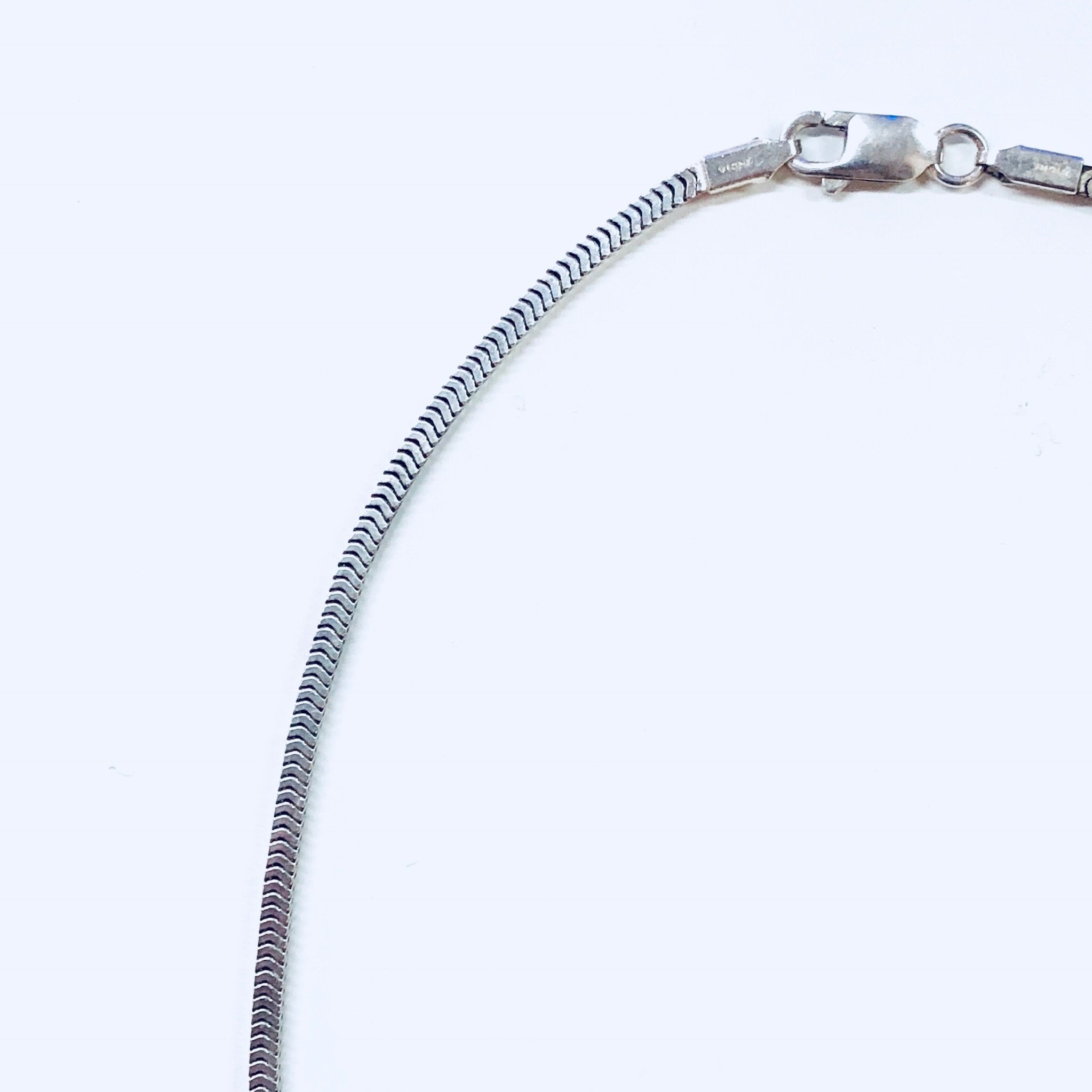 Vintage Silver Necklace, Box Chain, Sterling Silver, Vintage Jewelry, Thick Chain, Made in India, 925, Anniversary Gift,