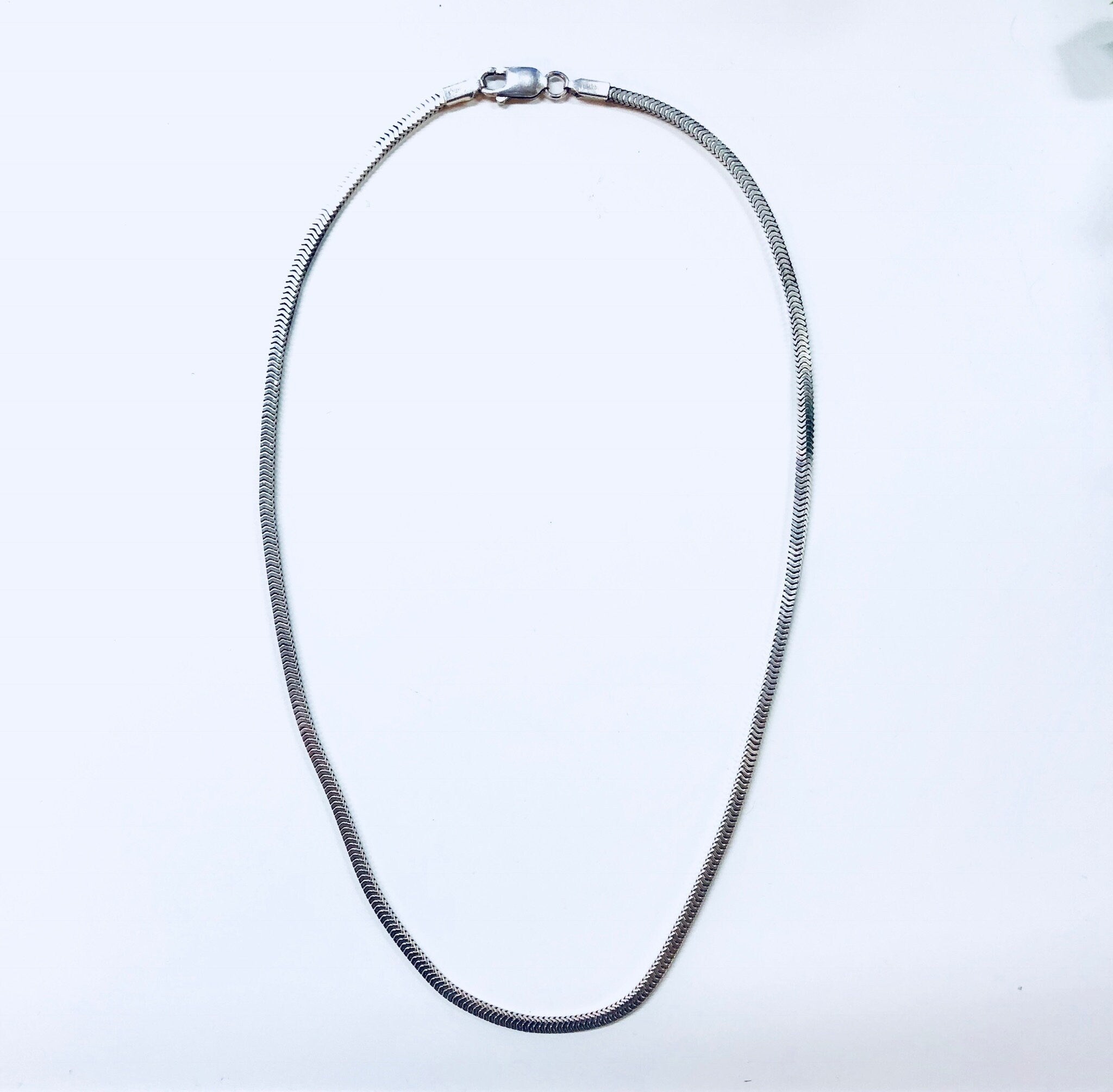 Vintage Silver Necklace, Box Chain, Sterling Silver, Vintage Jewelry, Thick Chain, Made in India, 925, Anniversary Gift,