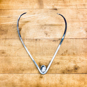 Vintage Silver Choker, Vintage Necklace, Sterling Silver, Black Onyx, Statement Jewelry, Vintage Jewelry, Silver and Black, V Shaped, Collar