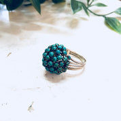 Vintage Gold Ring, Turquoise Ring, Blue and Green, 14 Karat Gold, 14K, Yellow Gold, Turquoise Jewelry, Cocktail Ring, Statement Jewelry