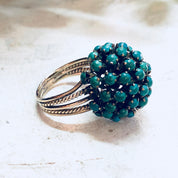 Vintage Gold Ring, Turquoise Ring, Blue and Green, 14 Karat Gold, 14K, Yellow Gold, Turquoise Jewelry, Cocktail Ring, Statement Jewelry