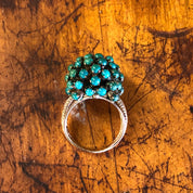 Vintage Gold Ring, Turquoise Ring, Blue and Green, 14 Karat Gold, 14K, Yellow Gold, Turquoise Jewelry, Cocktail Ring, Statement Jewelry