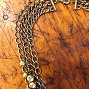 Vintage Necklace, Choker, Vintage Jewelry, Gold Toned Necklace, Bib Necklace, Statement Jewelry, Costume Jewelry, Brass Toned, Ball Necklace