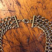 Vintage Necklace, Choker, Vintage Jewelry, Gold Toned Necklace, Bib Necklace, Statement Jewelry, Costume Jewelry, Brass Toned, Ball Necklace