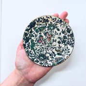 Alfred E Knobler Coasters, Set of 8 Coasters, Box Coasters, Floral Design, Bird Coasters, Paper Mache, Flowers, Vines, White, Green, Red,