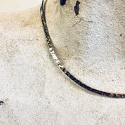 Vintage Silver Choker, Hammered Silver, Sterling Silver, Vintage Jewelry, Silver Choker, Thin Choker, Collar Necklace, Bib Necklace, Vintage