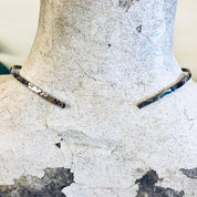 Vintage Silver Choker, Hammered Silver, Sterling Silver, Vintage Jewelry, Silver Choker, Thin Choker, Collar Necklace, Bib Necklace, Vintage