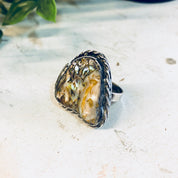 Vintage Silver Ring, Abalone Ring, Abalone Shell, Vintage Jewelry, Sterling Silver, Large Ring, Cocktail Ring, Statement Jewelry, Abalone