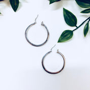 Vintage Silver Earrings, Sterling Silver, Vintage Jewelry, Hoop Earrings, 925, Small Hoops, 90s Fashion, Pierced Ears, Simple Jewelry,