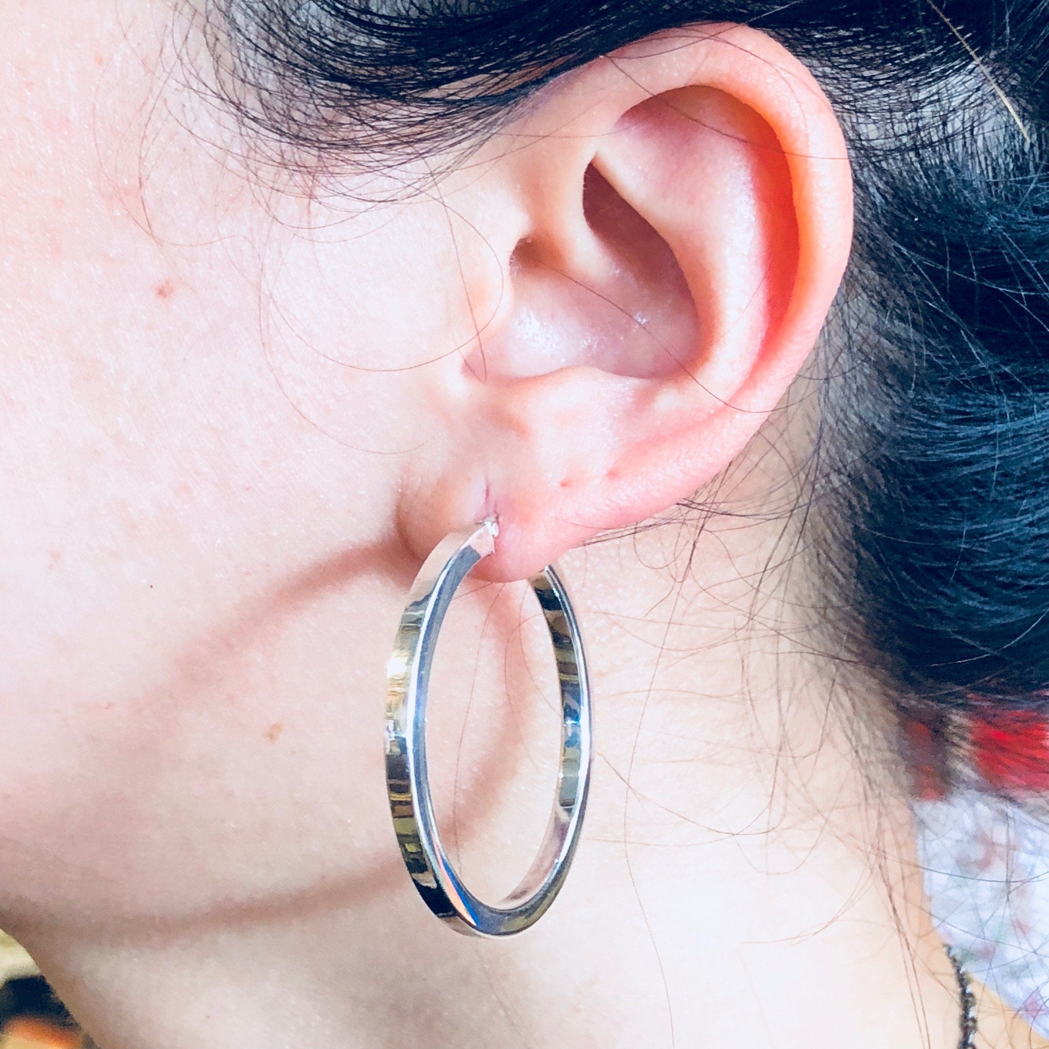 Vintage Silver Earrings, Sterling Silver, Vintage Jewelry, Hoop Earrings, 925, Small Hoops, 90s Fashion, Pierced Ears, Simple Jewelry,