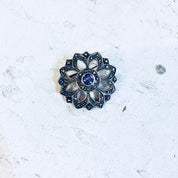 Vintage Silver Brooch, Amethyst Brooch, Marcasite Jewelry, Sterling Silver, Vintage Jewelry, Vintage Pin, Purple Pin, Starburst, Star Shape