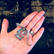 Vintage Silver Brooch, Lizard Brooch, Vintage Pin, Sterling Silver, Statement Jewelry, Animal Jewelry, Salamander, Vintage Jewelry, Reptile