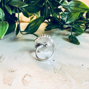 Southwestern Native American Ring, Vintage Natural Stone, Sterling Silver Jewelry,