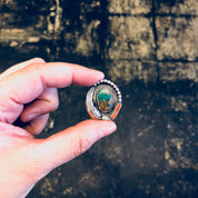 Southwestern Native American Ring, Vintage Natural Stone, Sterling Silver Jewelry,