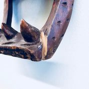 Wood Carved Mask, Vintage Mask, Wooden Mask, Hand Carved Wood, Vintage Home Decor, Wall Decor, Primitive Decor, Wall Hanging, Brown, Carved