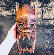 Wood Carved Mask, Vintage Mask, Wooden Mask, Hand Carved Wood, Vintage Home Decor, Wall Decor, Primitive Decor, Wall Hanging, Brown, Carved