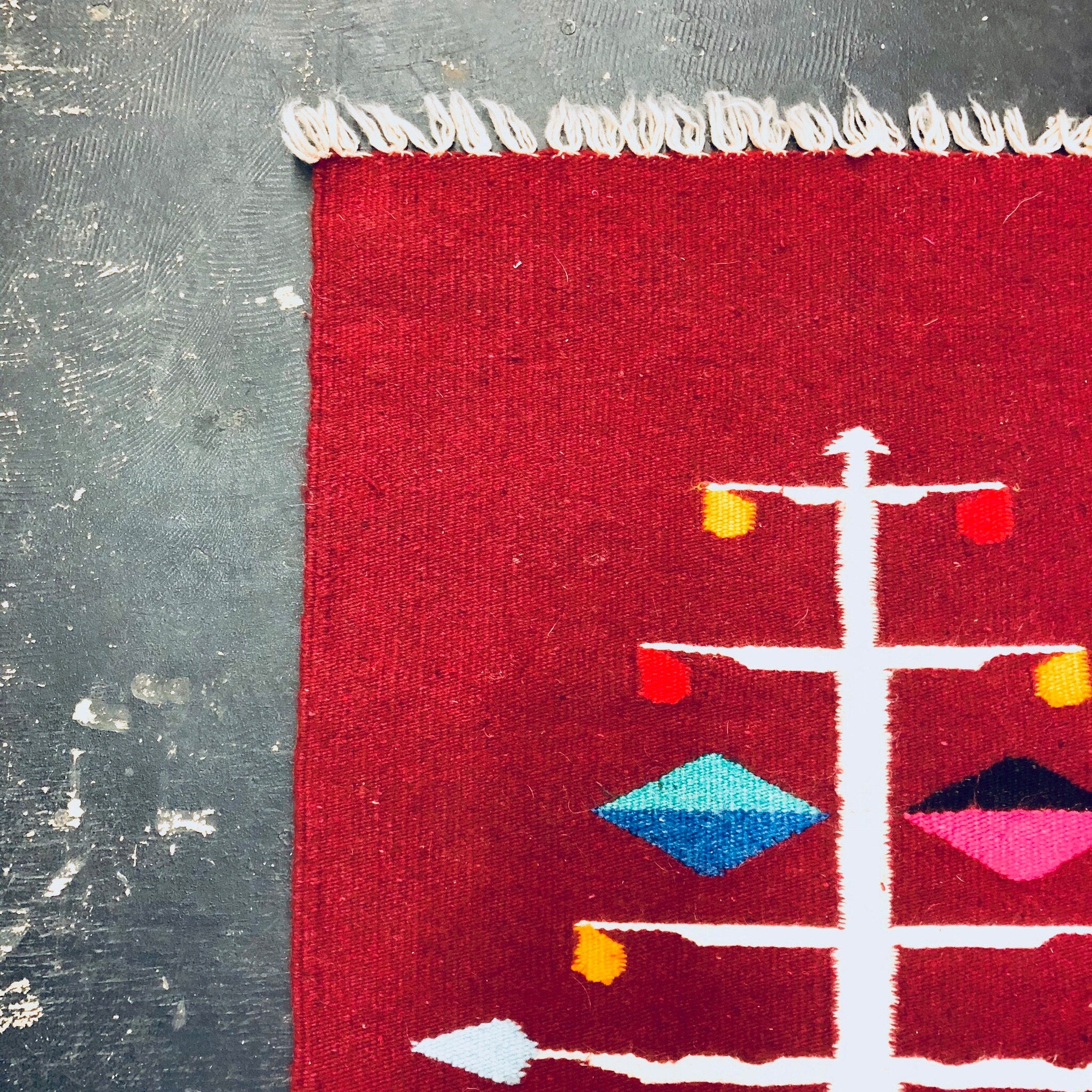 Vintage Tapestry, Wool Tapestry, Fertility, Red Wall Hanging, Vintage Runner, Runner Rug, Wall Art, Vintage Home Decor, Fertility Art,