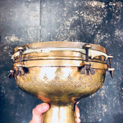 Vintage Drum, Brass Drum, Etched Brass, Antique Drum, Vintage Home Decor, Unique Decor, Music, Instrument, India, Retro Decor, Gold, Drum