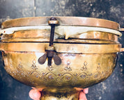 Vintage Drum, Brass Drum, Etched Brass, Antique Drum, Vintage Home Decor, Unique Decor, Music, Instrument, India, Retro Decor, Gold, Drum