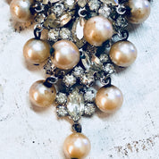 Vintage Brooch, Rhinestone Jewelry, Vintage Jewelry, Faux Pearls, Costume Jewelry, Statement Jewelry, Rhinestones, Vintage Pin, Art Deco