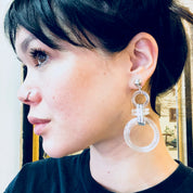 Vintage Earrings, Lucite Earrings, Plastic Earrings, Retro Jewelry, Vintage Jewelry, Pierced Ears, 1960s fashion, Fashion Earrings, Circles
