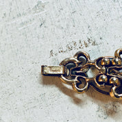 Vintage Bracelet, Trifari Bracelet, White and Gold, Costume Jewelry, Statement Jewelry, Flower Bracelet, Link Bracelet, Vintage Jewelry,