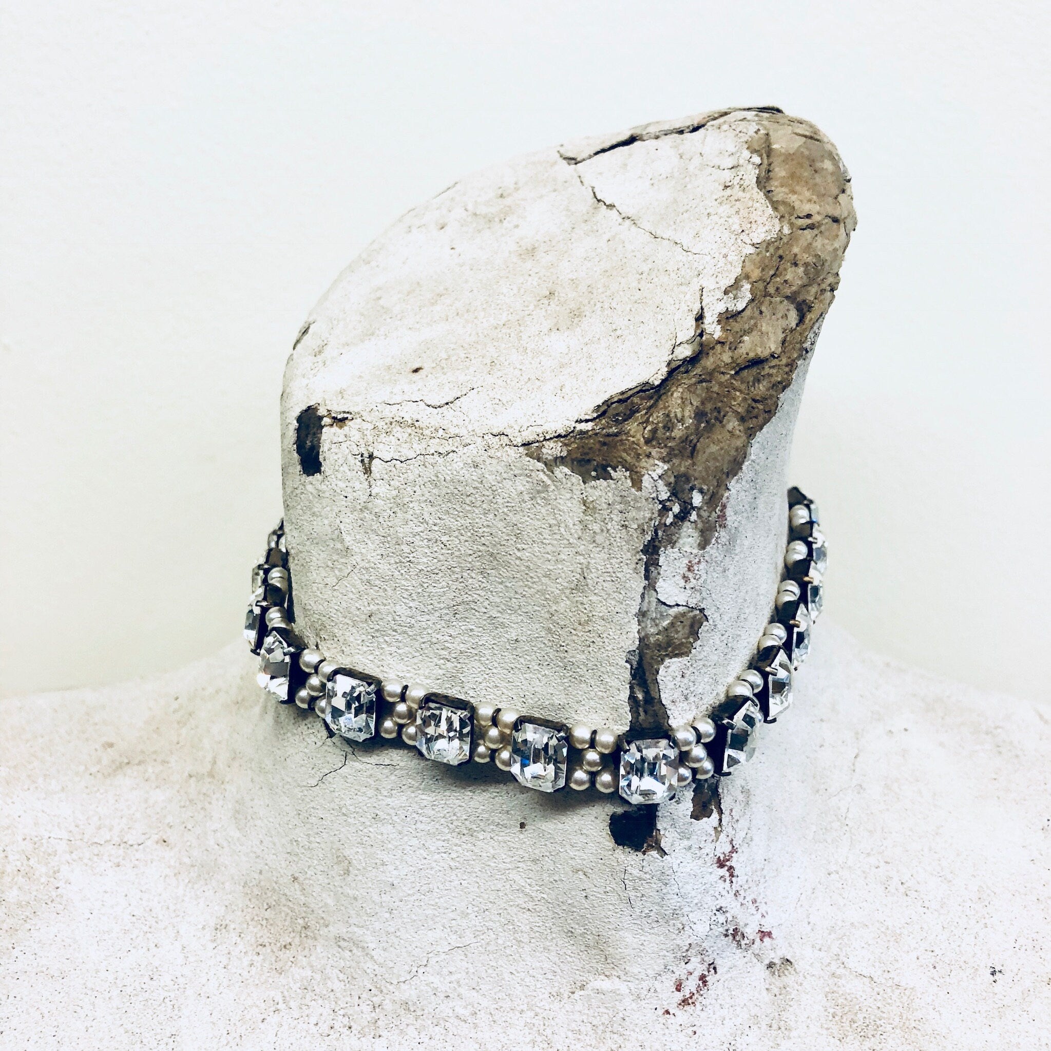 Vintage Choker, Rhinestone Choker, Vintage Jewelry, Pearls, Vintage Necklace, Choker, Small Choker, Small Necklace, Wedding Jewelry, Bride