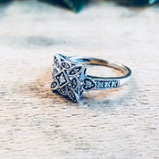 Vintage Gold Ring, White Gold, 14 Karat Gold, Diamond Ring, Art Deco Ring, Engagement Ring, Vintage Jewelry, Wedding Jewelry, Bride To Be