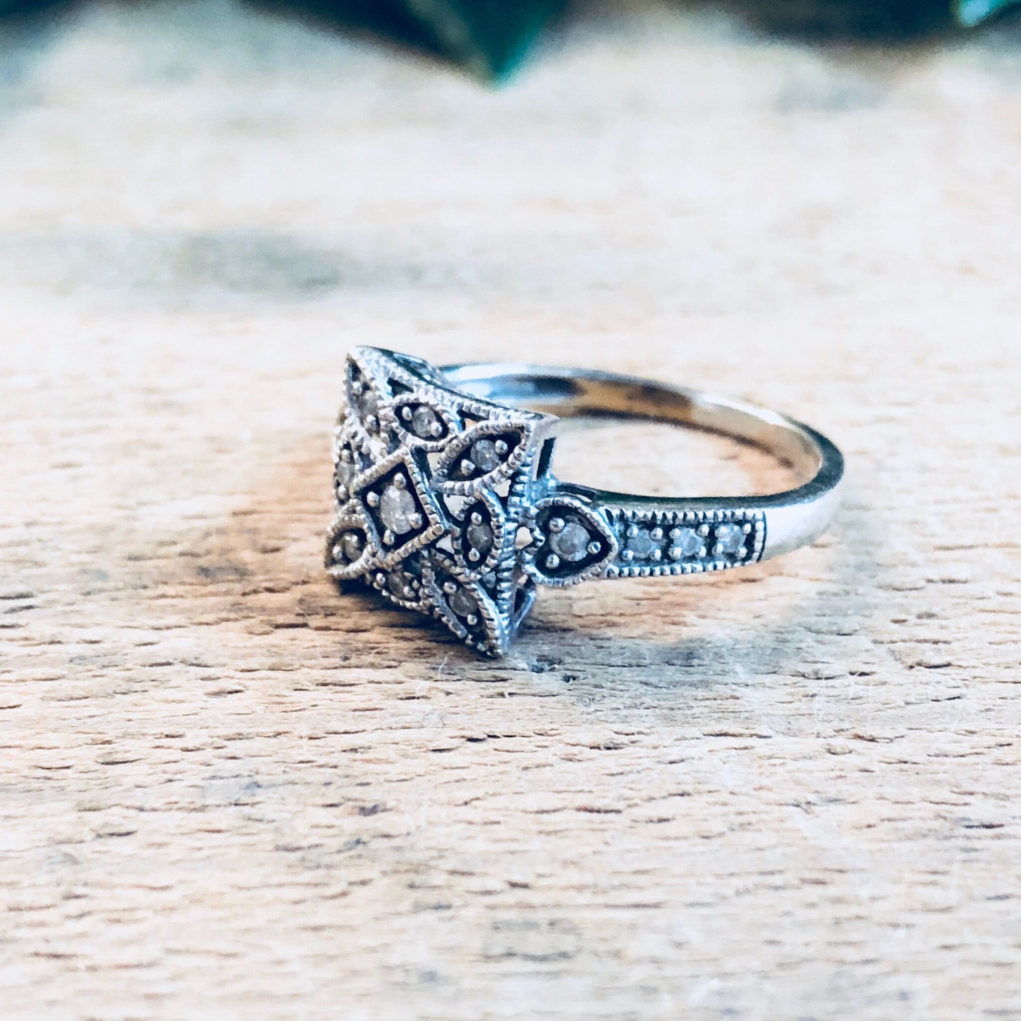 Vintage Gold Ring, White Gold, 14 Karat Gold, Diamond Ring, Art Deco Ring, Engagement Ring, Vintage Jewelry, Wedding Jewelry, Bride To Be
