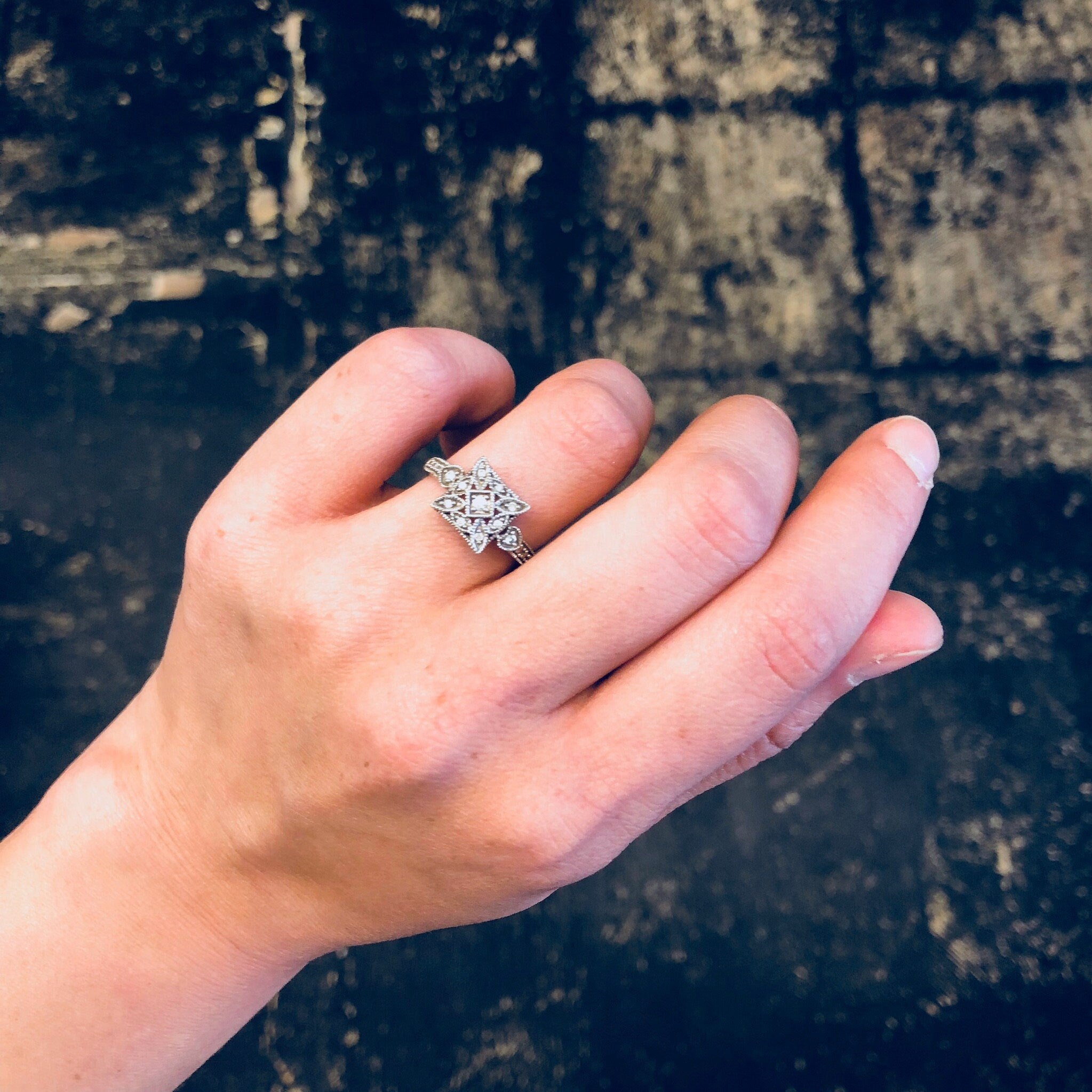Vintage Gold Ring, White Gold, 14 Karat Gold, Diamond Ring, Art Deco Ring, Engagement Ring, Vintage Jewelry, Wedding Jewelry, Bride To Be